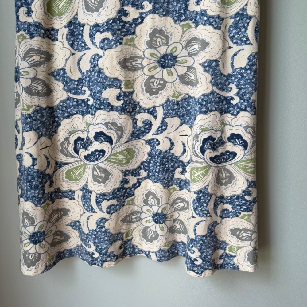 Patagonia Margo Dress Organic Cotton Blue Green Floral Sleeveless V-Neck Large - Picture 8 of 14